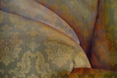 Oil painting on damask fabric 80x120 cm